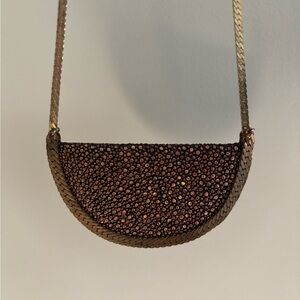 Copper and gold 1/2 circle necklace